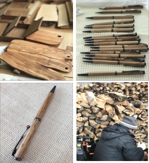 木工製品、削り出しボールペン、 薪ストーブ用の薪づくりです。